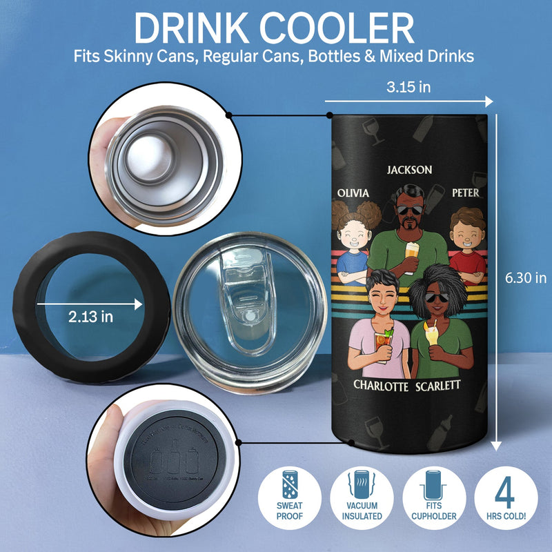 To Dad From The Reasons You Drink - Gift For Father, Grandpa - Personalized Custom 4 In 1 Can Cooler Tumbler