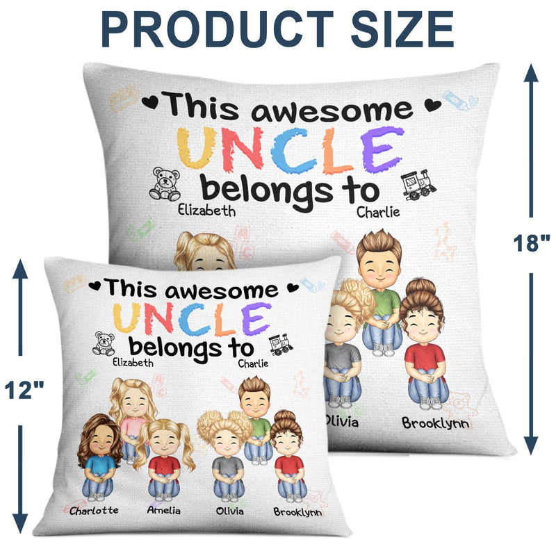 This Awesome Daddy Mommy Belongs To - Loving Gift For Mother, Father, Grandma, Grandpa - Personalized Custom Pillow