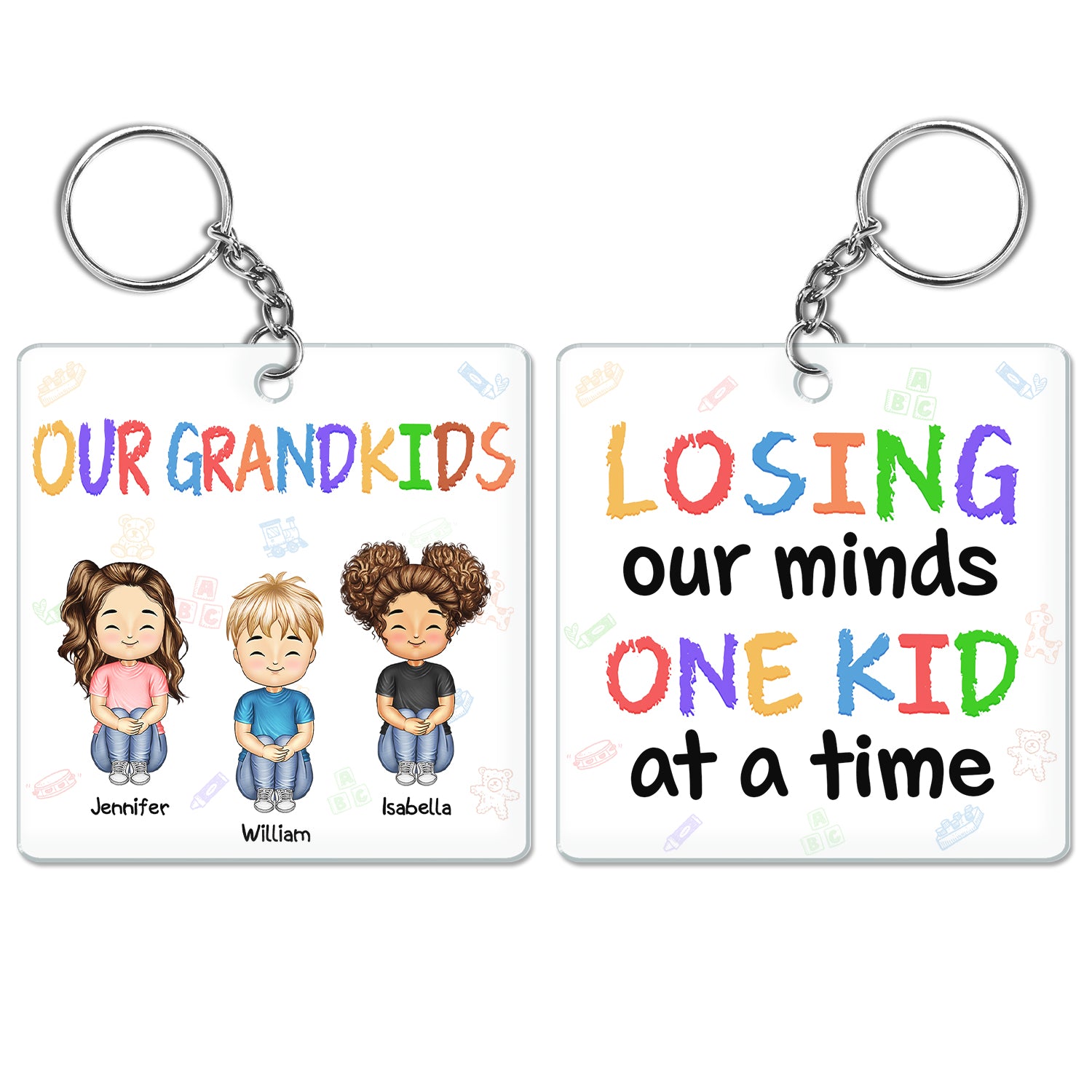 Our Grandkids Children - Loving Gift For Mother, Father, Grandma, Grandpa - Personalized Custom Acrylic Keychain