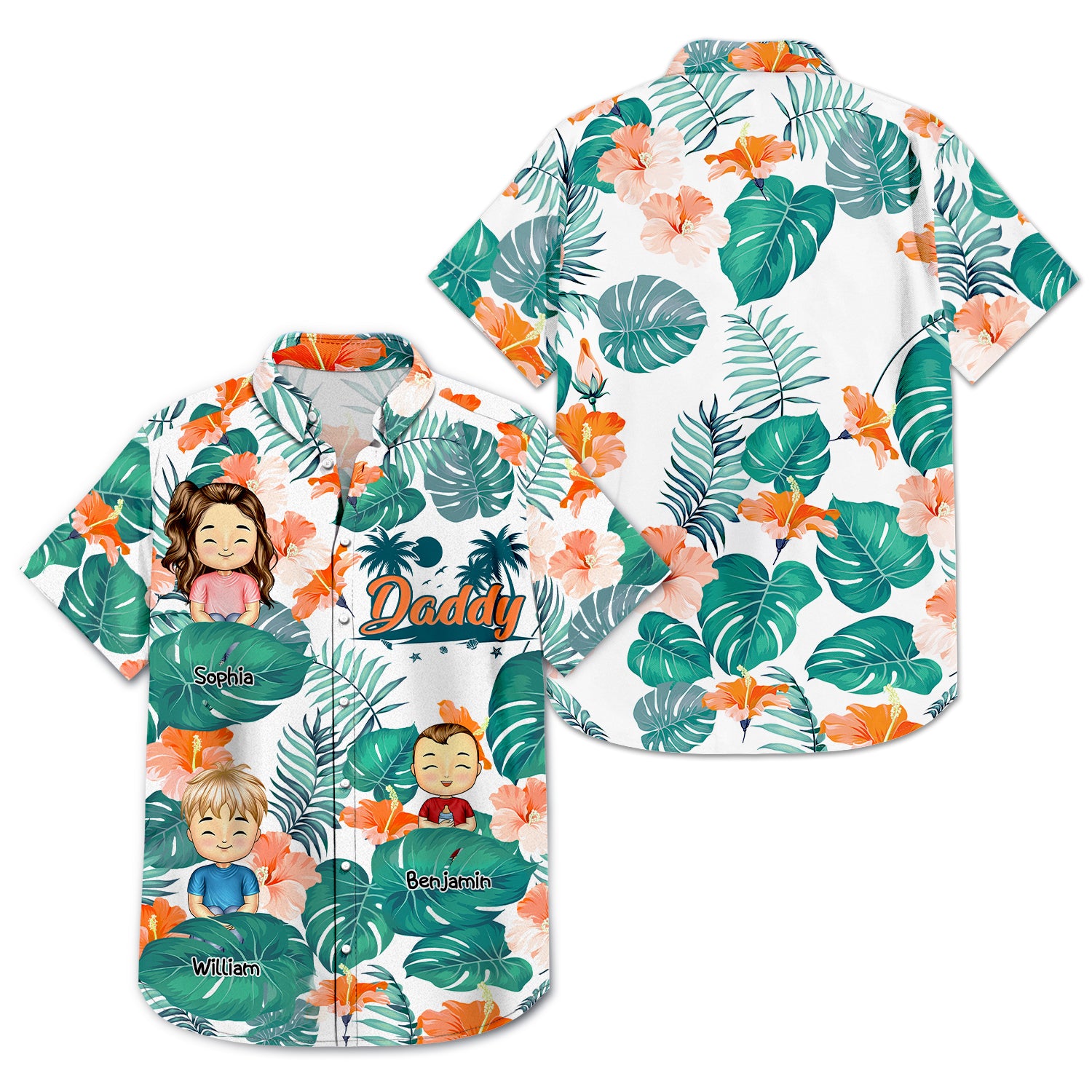 Nana Papa Mom Daddy - Loving Gift For Mother, Father, Grandma, Grandpa - Personalized Custom Hawaiian Shirt