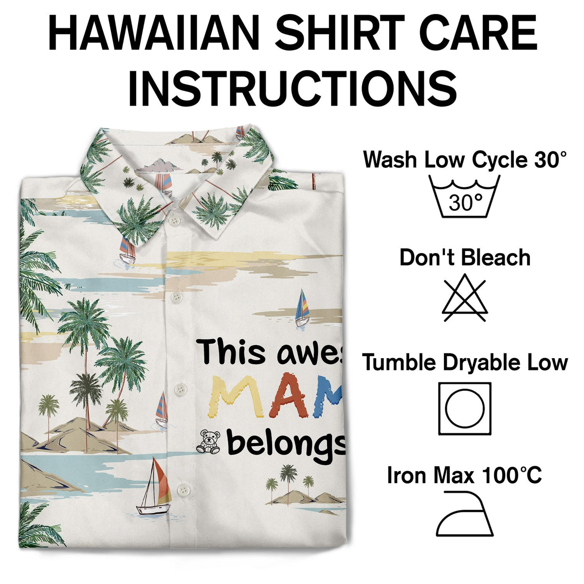 This Awesome Papa Daddy Belongs To - Loving Gift For Mother, Father, Grandma, Grandpa - Personalized Custom Hawaiian Shirt