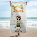 Nana Papa Mom Daddy - Cadeau d'amour pour mère, père, grand-mère, grand-père - Serviette de plage personnalisée