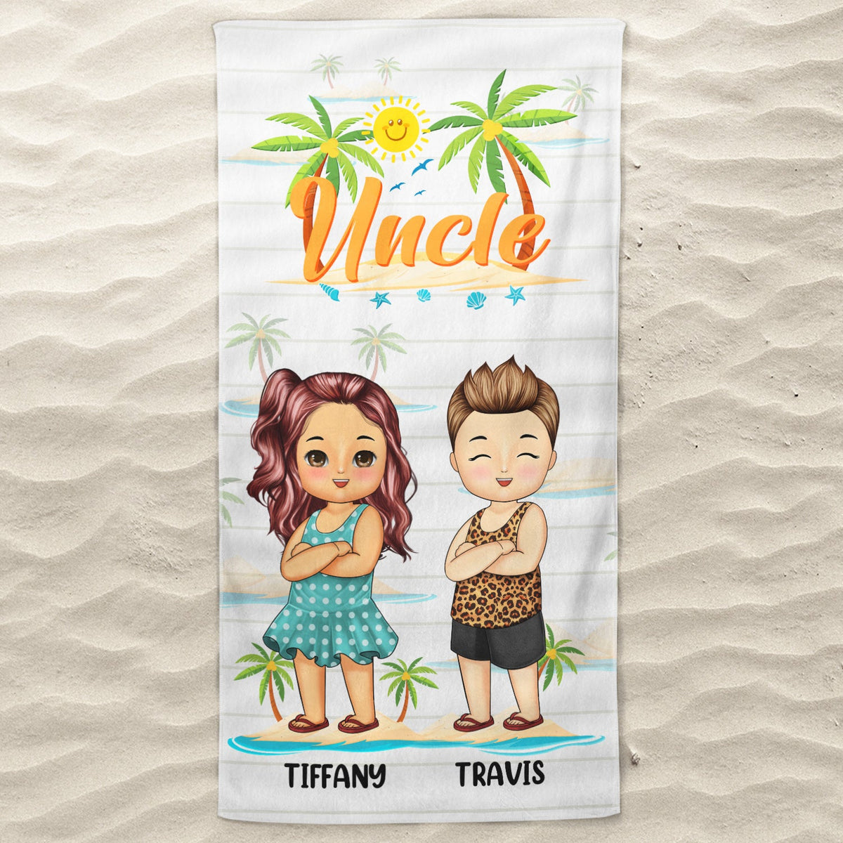 Nana Papa Mom Daddy - Cadeau d'amour pour mère, père, grand-mère, grand-père - Serviette de plage personnalisée