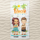 Nana Papa Mom Daddy - Cadeau d'amour pour mère, père, grand-mère, grand-père - Serviette de plage personnalisée