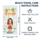 Nana Papa Mom Daddy - Cadeau d'amour pour mère, père, grand-mère, grand-père - Serviette de plage personnalisée