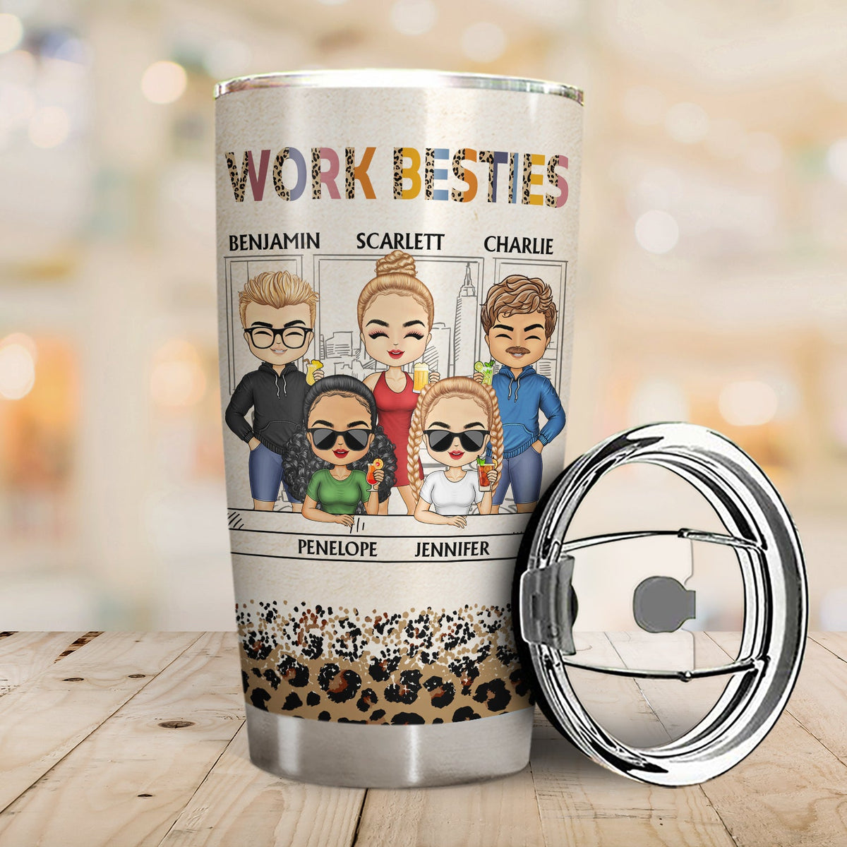 You Are The Reason I Don't Punch People At Work Leopard - Funny, Anniversary, Birthday Gifts For Colleagues, Coworker, Besties - Personalized Tumbler