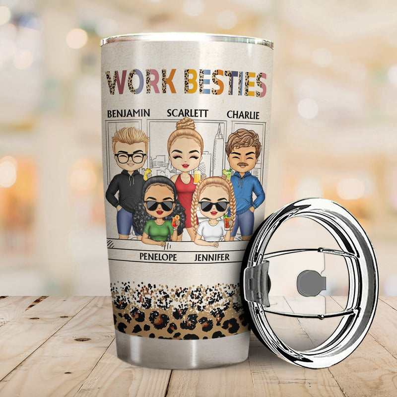 You Are The Reason I Don't Punch People At Work Leopard - Funny, Anniversary, Birthday Gifts For Colleagues, Coworker, Besties - Personalized Tumbler