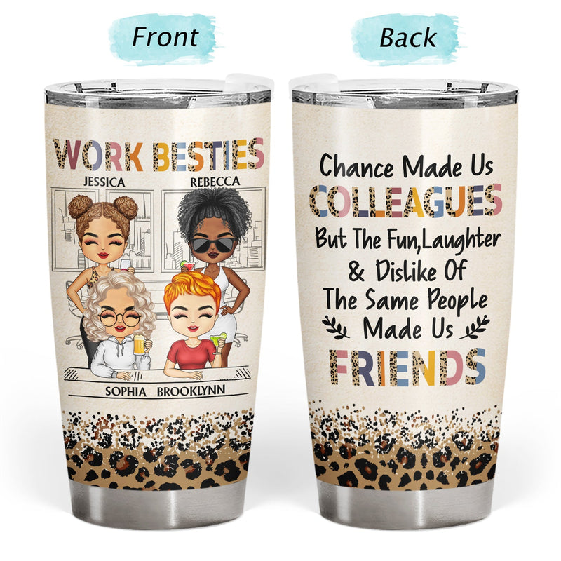 You Are The Reason I Don't Punch People At Work Leopard - Funny, Anniversary, Birthday Gifts For Colleagues, Coworker, Besties - Personalized Tumbler