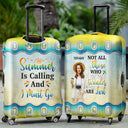 Custom Photo Just A Girl Boy Who Loves Traveling - Birthday Gift For Him, Her, Family, Trippin', Vacation Lovers - Personalized Luggage Cover