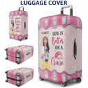 Custom Photo Just A Girl Boy Who Loves Traveling - Birthday Gift For Him, Her, Family, Trippin', Vacation Lovers - Personalized Luggage Cover