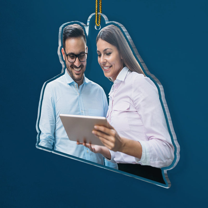 Custom Photo Besties Colleagues Sisters - Christmas Gift For Best Friends, Siblings - Personalized Acrylic Photo Ornament