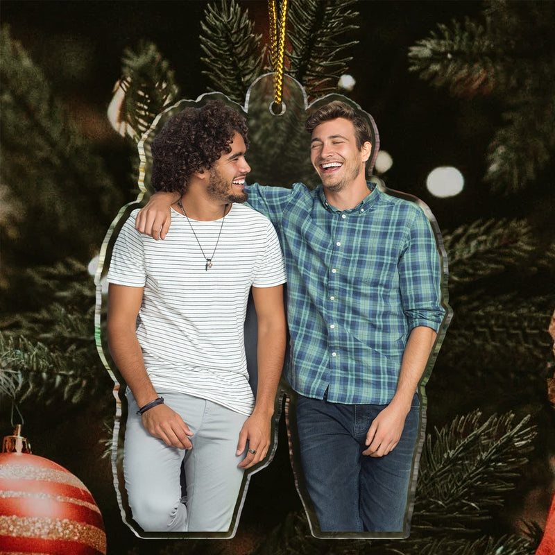 Custom Photo Besties Colleagues Sisters - Christmas Gift For Best Friends, Siblings - Personalized Acrylic Photo Ornament