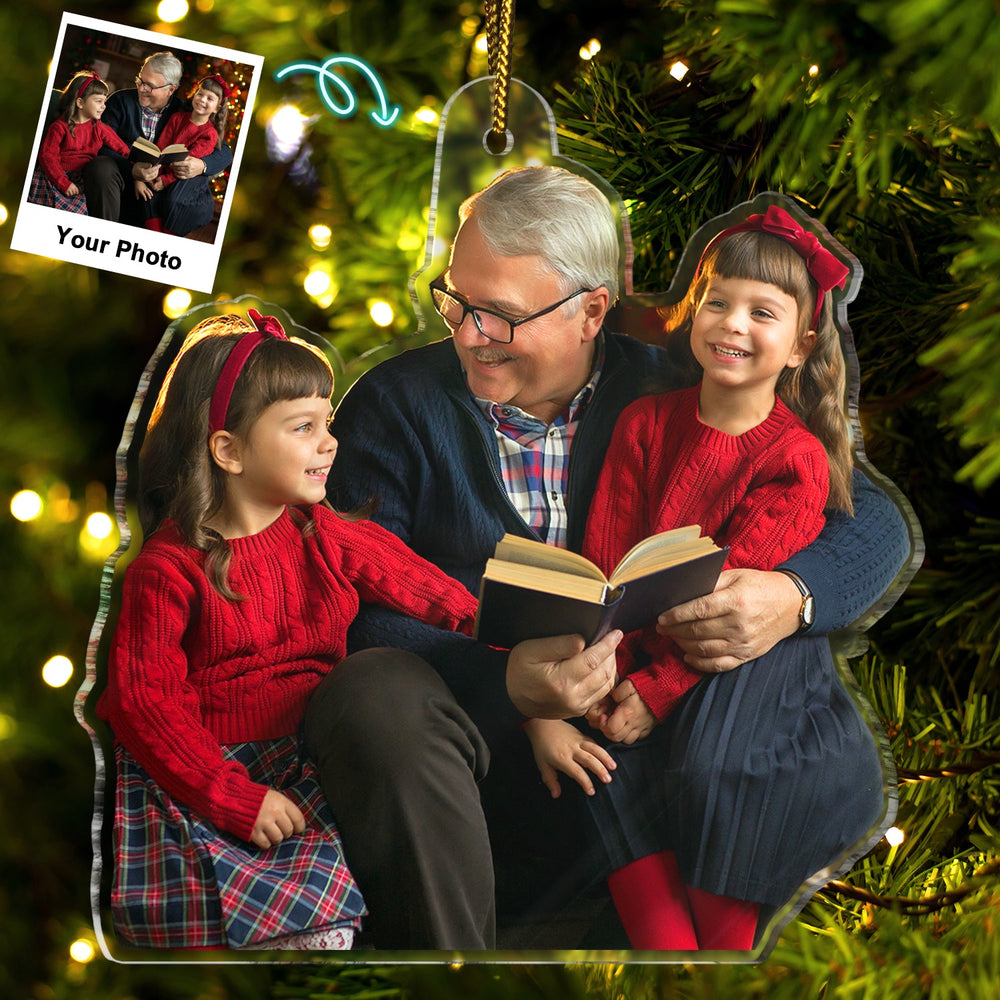 Custom Photo Funny Grandkids - Christmas Gift For Grandma, Grandpa, Grandparents - Personalized Acrylic Photo Ornament