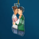 Couple Hug Kissing - Christmas Gift For Lover, Husband, Wife, Couples - Personalized Cutout Acrylic Ornament