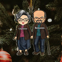 Couple marchant - Cadeau de Noël pour amoureux, mari, femme, couples - Décoration acrylique découpée personnalisée