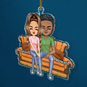 Couple Sitting - Christmas Gift For Lover, Husband, Wife, Couples - Personalized Cutout Acrylic Ornament