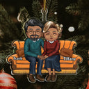 Couple Sitting - Christmas Gift For Lover, Husband, Wife, Couples - Personalized Cutout Acrylic Ornament