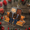 Couple Sitting - Christmas Gift For Lover, Husband, Wife, Couples - Personalized Cutout Acrylic Ornament