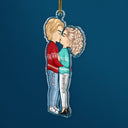Couple Chibi s'embrassant - Cadeau de Noël pour amoureux, mari, femme, couples - Décoration acrylique découpée personnalisée