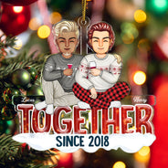 Ensemble depuis - Cadeau de Noël pour couples - Décoration acrylique découpée personnalisée