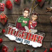 Ensemble depuis - Cadeau de Noël pour couples - Décoration acrylique découpée personnalisée