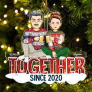Ensemble depuis - Cadeau de Noël pour couples - Décoration acrylique découpée personnalisée