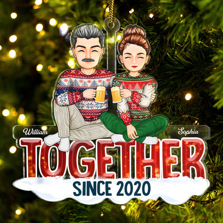 Ensemble depuis - Cadeau de Noël pour couples - Décoration acrylique découpée personnalisée