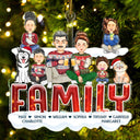 Famille amusante - Cadeau de Noël pour couples, famille, parents, amoureux des animaux - Décoration acrylique découpée personnalisée