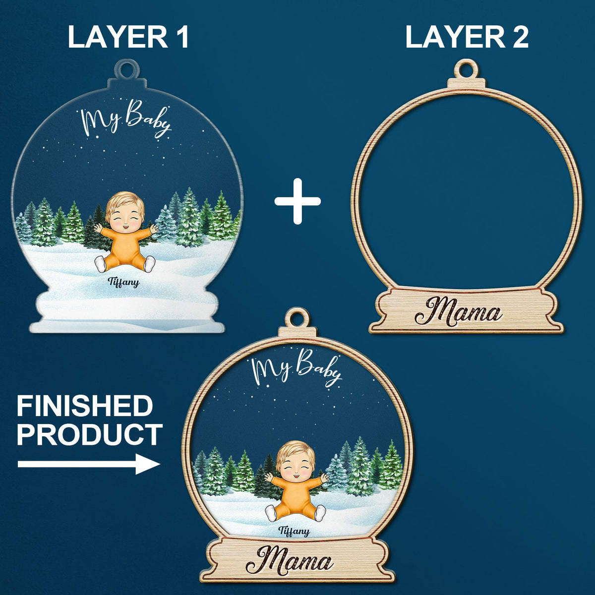 Happy Our Grandkids - Christmas Gift For Grandparents, Parents, Family - Personalized 2-Layered Mix Ornament