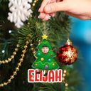 Custom Photo Christmas Cosplay Grandkids - Christmas, Loving Gift For Grandpa, Grandma, Grandparents - Personalized Cutout Acrylic Ornament