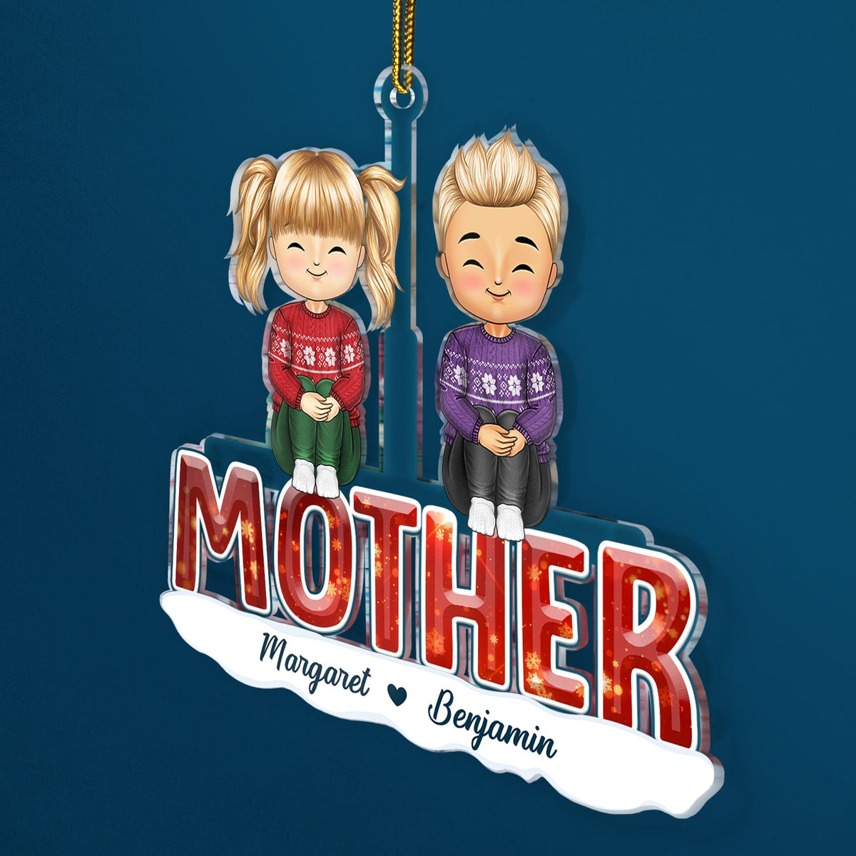 Décoration de Noël personnalisée en acrylique pour petits-enfants, grand-mère, grand-père, grand-mère, papa, maman