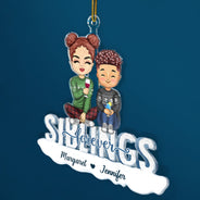 Sisters Brothers Forever - Christmas Gift For Siblings - Personalized Cutout Acrylic Ornament