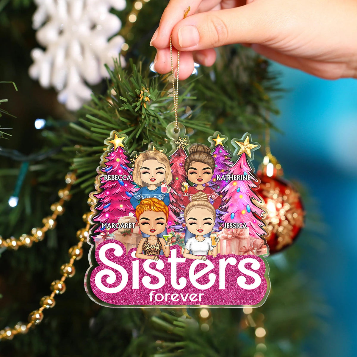 Pin Chibi « Partenaires de crime » – Cadeaux de Noël pour les meilleurs amis – Décoration en acrylique découpée personnalisée