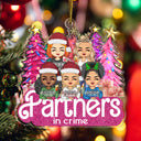 Pin Chibi « Partenaires de crime » – Cadeaux de Noël pour les meilleurs amis – Décoration en acrylique découpée personnalisée