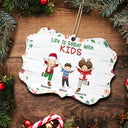 Life Is Better With Grandkids - Christmas, Loving Gift For Grandpa, Grandma, Grandparents - Personalized Medallion Wooden Ornament