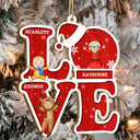 Love Grandkids - Christmas, Loving Gift For Grandpa, Grandma, Grandparents - Personalized Wooden Cutout Ornament