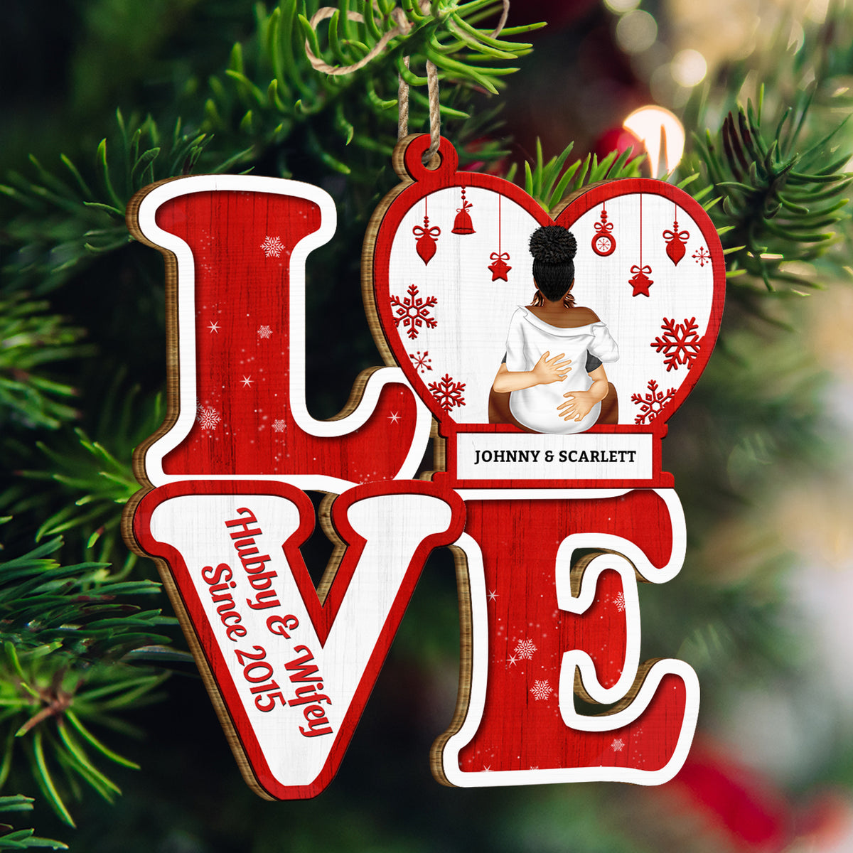 Lovers Together Personalized Christmas Ornament