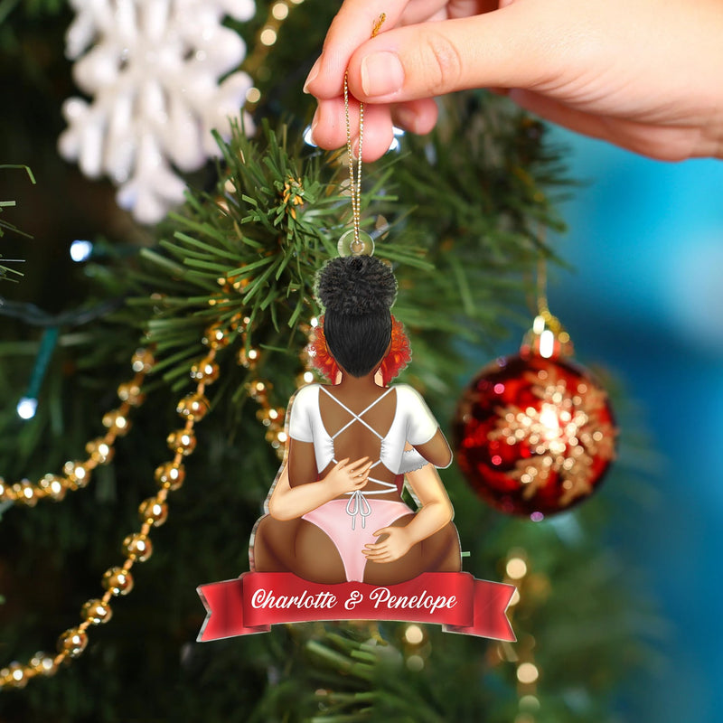 Couple Hug Kissing Verison 2 - Christmas Gift For Husband And Wife - Personalized Cutout Acrylic Ornament