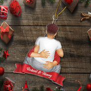 Couple câlin et baiser version 2 - Cadeau de Noël pour mari et femme - Décoration acrylique découpée personnalisée
