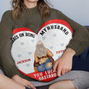 Congrats On Being My Husband - Gift For Couples, Husband And Wife - Personalized Heart Shaped Pillow