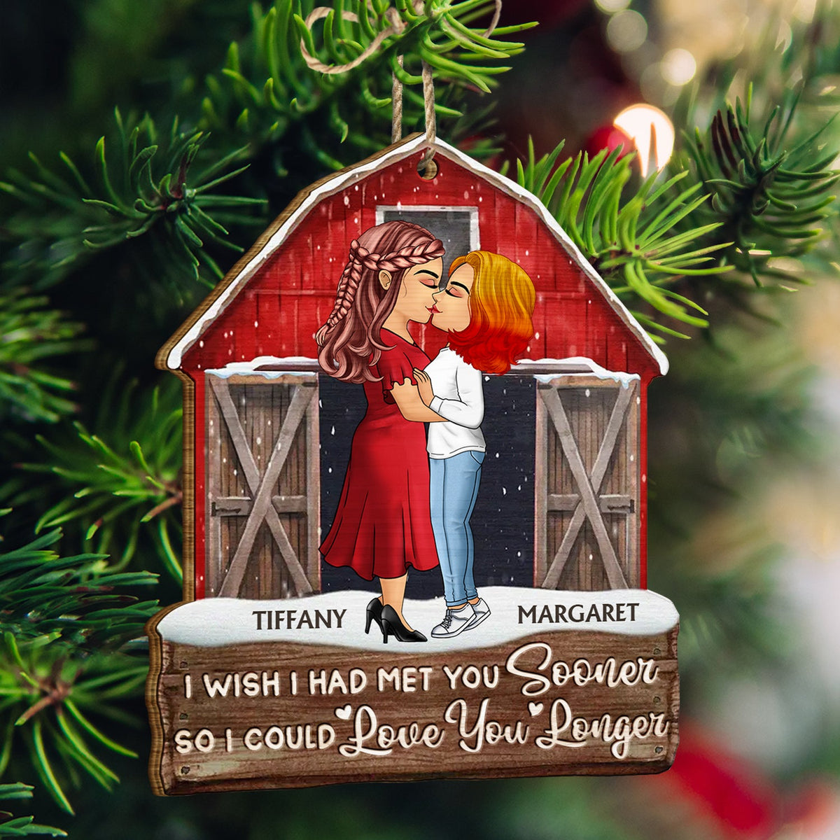 I Wish I Had Met You Sooner - Christmas Gift For Couples, Husband And Wife - Personalized Custom Shaped Wooden Ornament