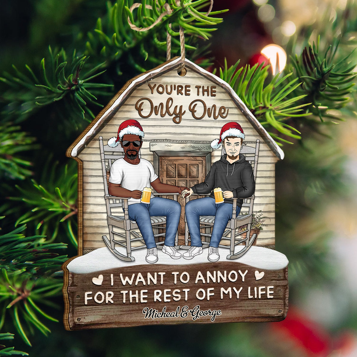 I Want To Annoy For The Rest Of My Life - Christmas Gift For Couples - Personalized Custom Shaped Wooden Ornament