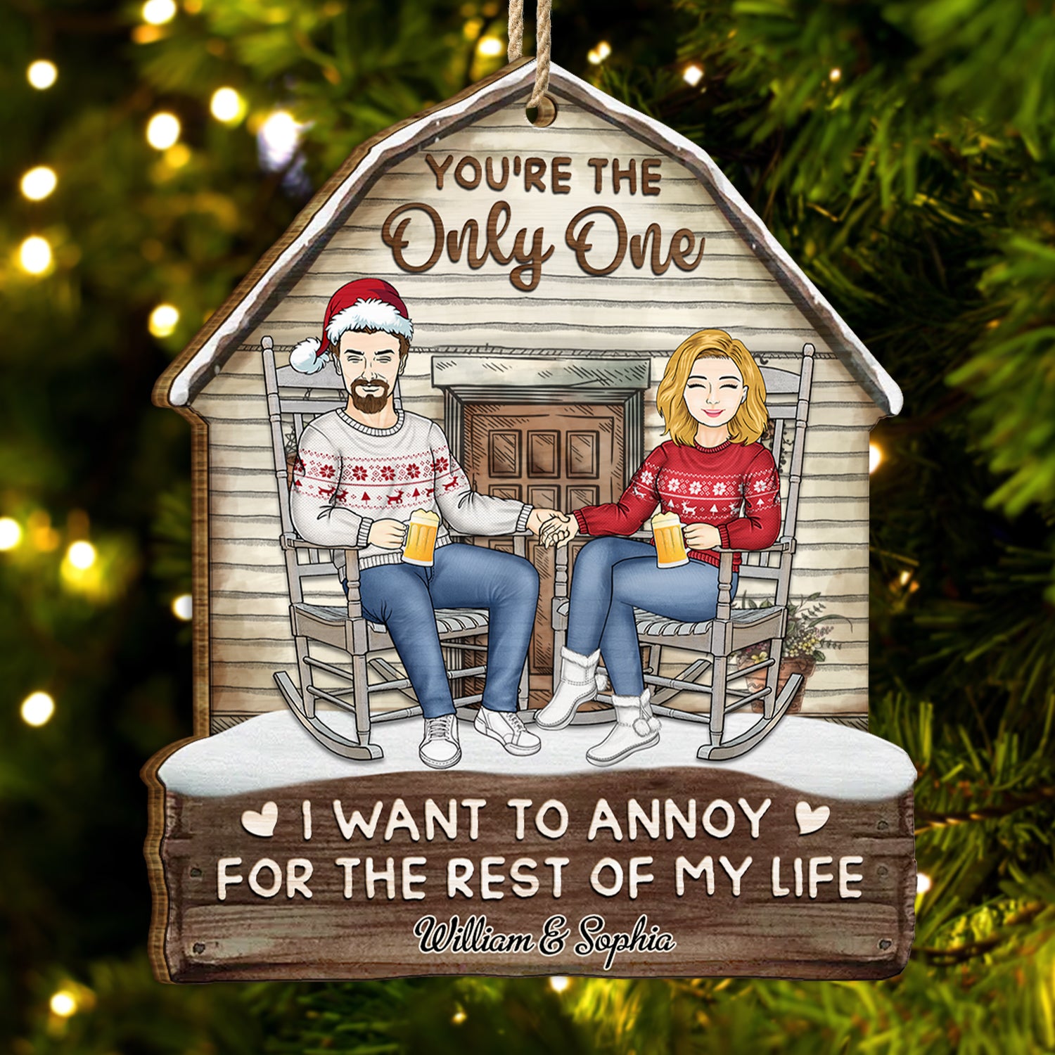 I Want To Annoy For The Rest Of My Life - Christmas Gift For Couples - Personalized Custom Shaped Wooden Ornament
