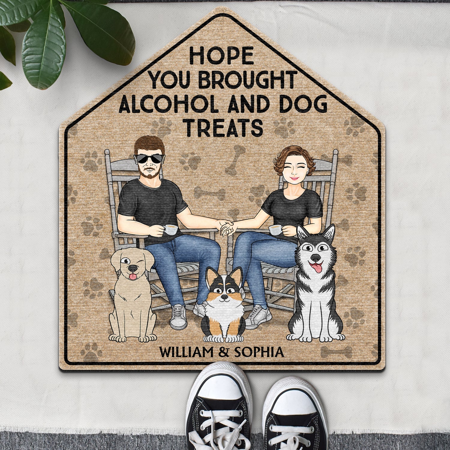 Dog Personalized Custom Shaped Doormat, Personalized Gift for Dog Lovers,  Dog Dad, Dog Mom - CD003PS11