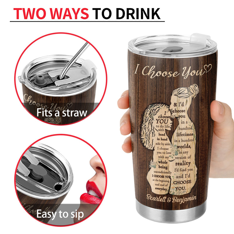 Je te choisis - Cadeau d'anniversaire pour couple - Gobelet personnalisé