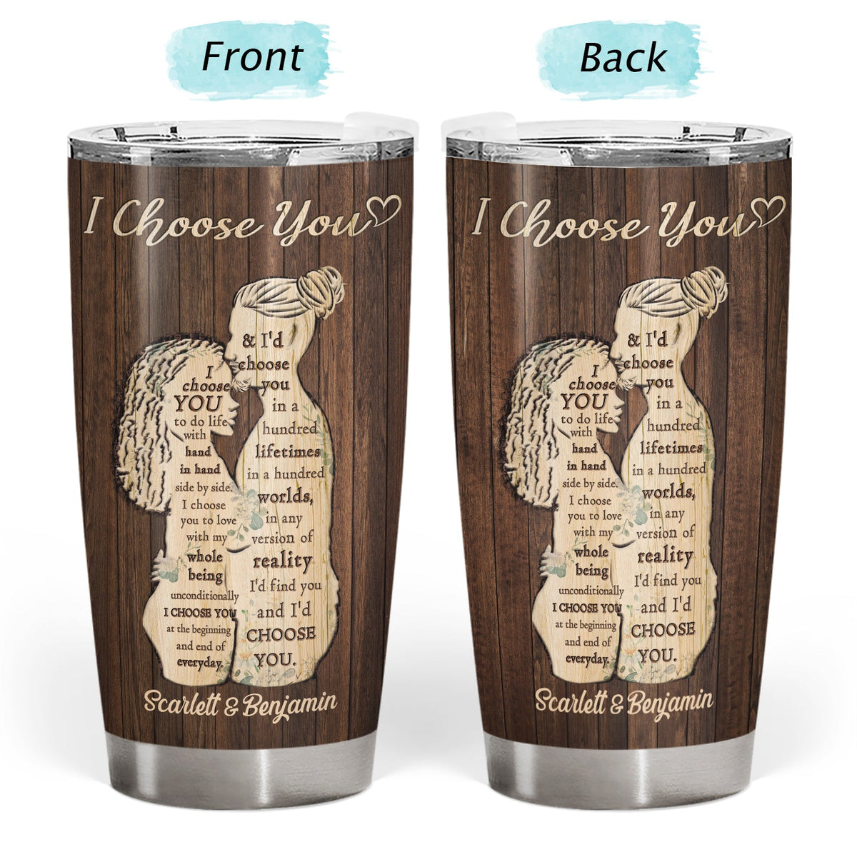 Je te choisis - Cadeau d'anniversaire pour couple - Gobelet personnalisé