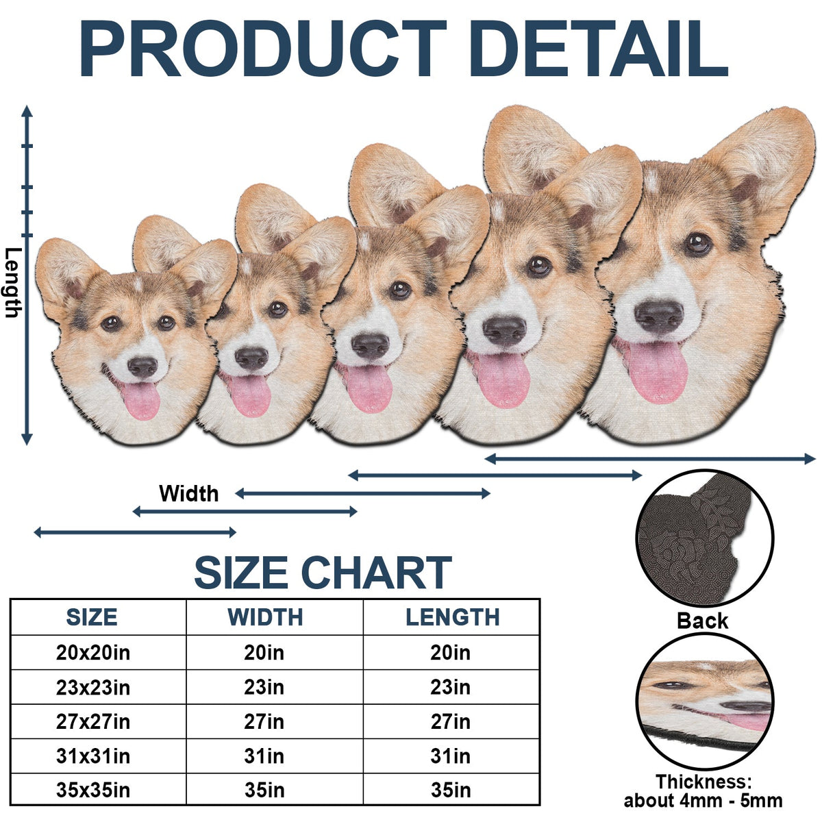 Custom Photo Funny Face Dog Cat - Home Decor For Pet Lovers - Personalized Custom Shaped Photo Doormat