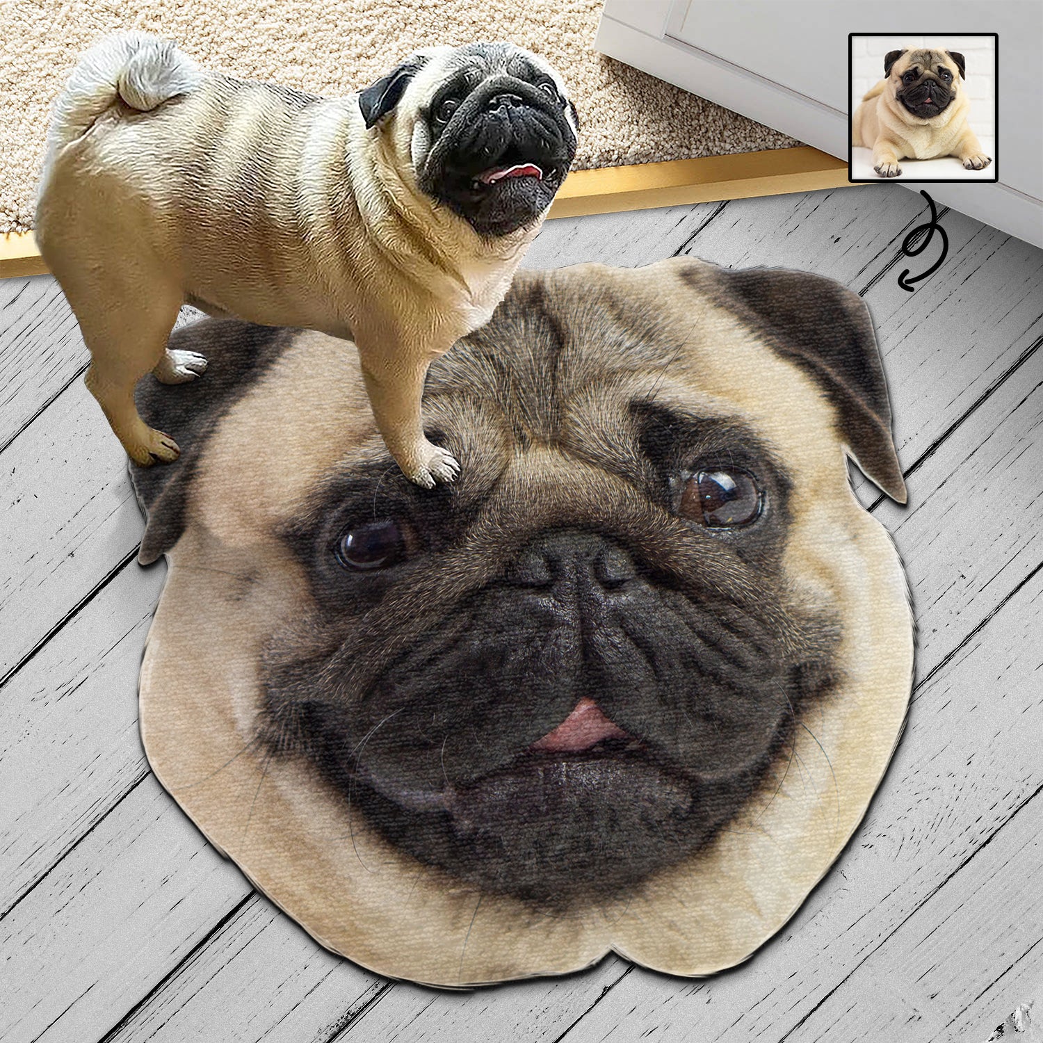 Custom Photo Funny Face Dog Cat - Home Decor For Pet Lovers - Personalized Custom Shaped Photo Doormat