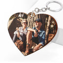 Custom Photo You Are My Missing Piece To My Heart - Anniversary Gift For Couples - Personalized Wooden Keychain