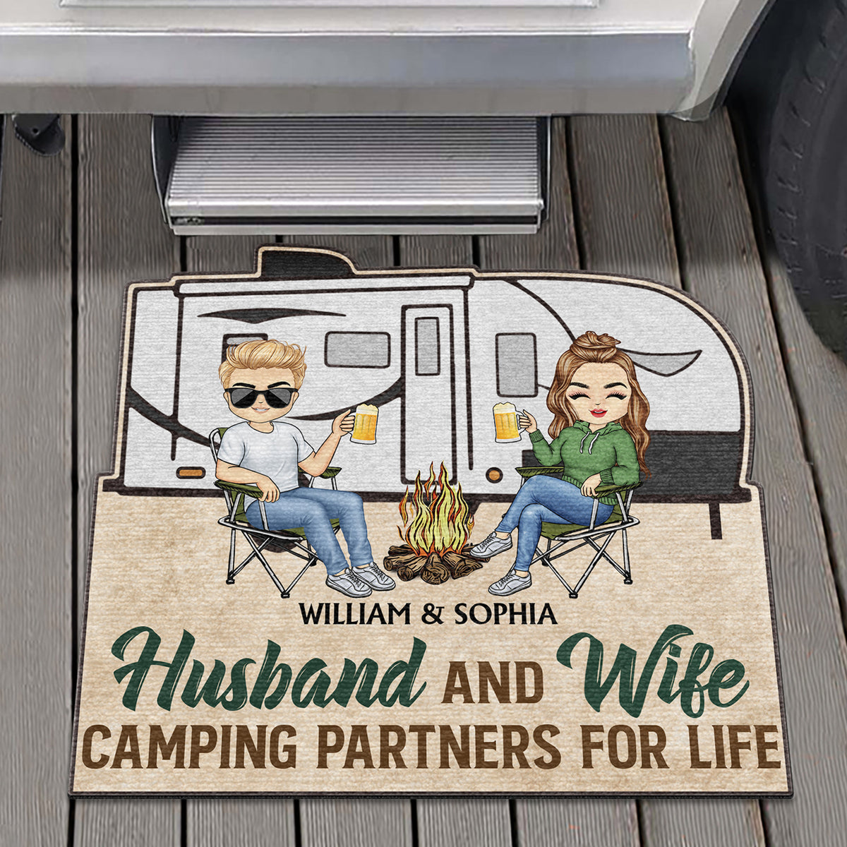 Husband And Wife Camping Partners For Life - Gift For Camping